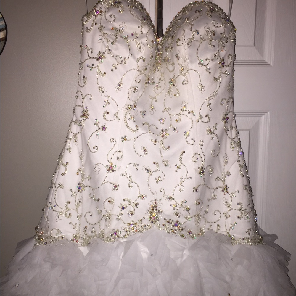 White evening gown